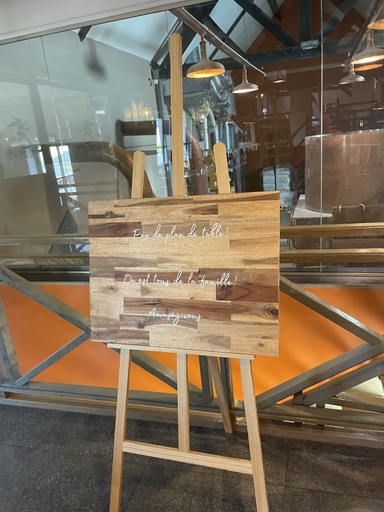 [B 0002] Panneau de Bienvenue en bois bi color 